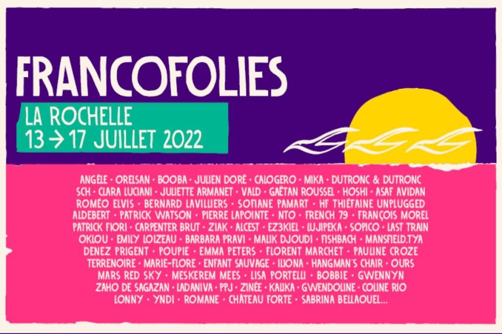 liste artistes Francofolies La Rochelle 2022