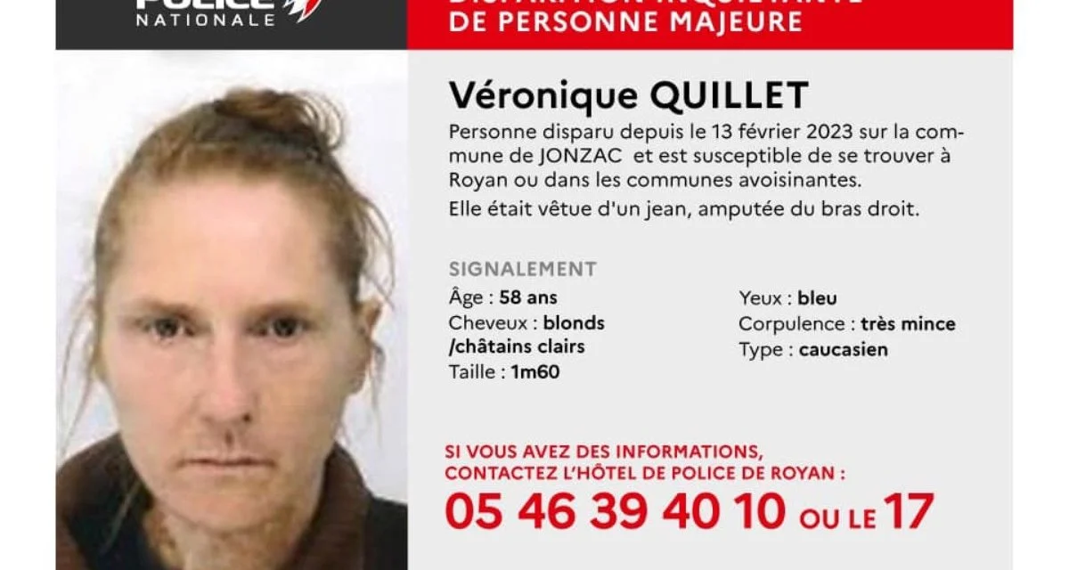 Charente-Maritime : une femme de 58 ans portée disparue