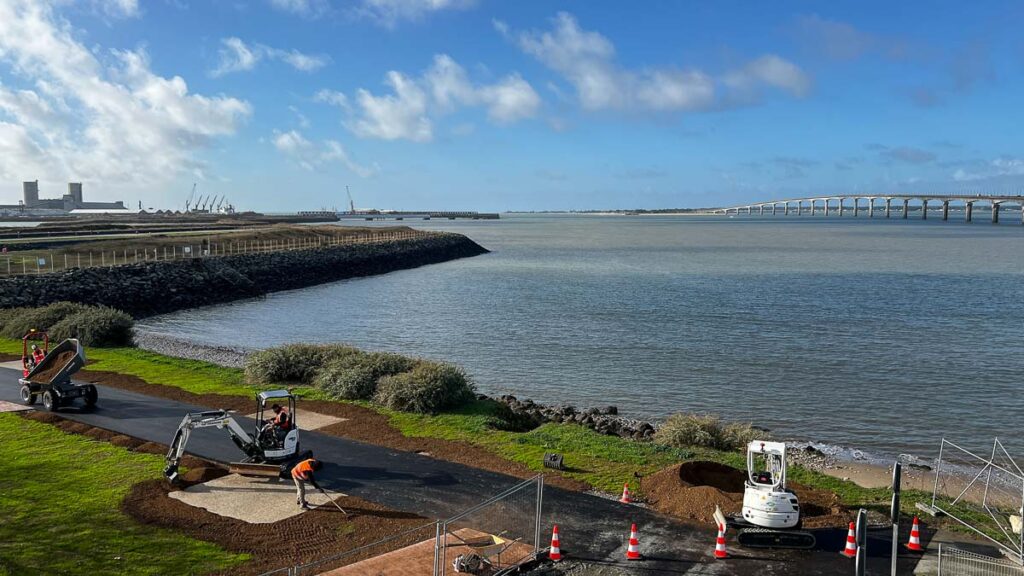 Travaux site du belvédère à La Rochelle et pont Île de Ré